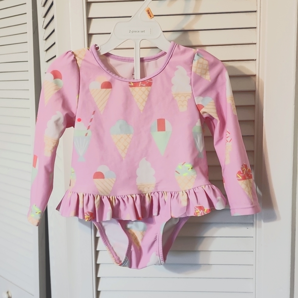 Baby Gap rash guard ice cream bathing suit 2 piece, Size 18-24 month
